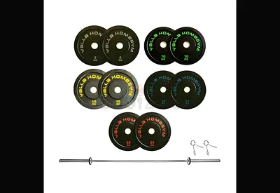 YALLA 170kg Olympic Weight Package – 150kg Bumper Plates + 20kg Barbell