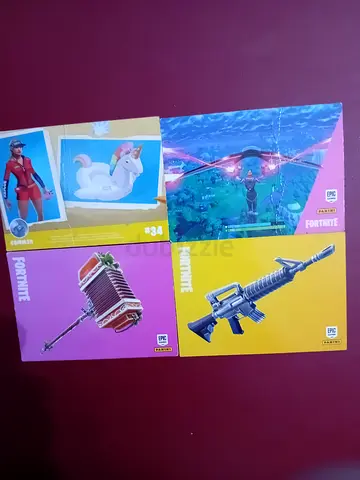Set of 4 Fortnite collectible toy boxes - unopened weapon & character packs