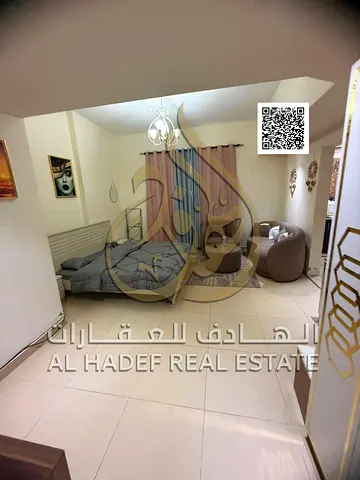🏡 Furnished Studio for Rent in Ajman – Al Yasmeen Towers ✨ Enjoy comfortable living in a fully furnished, spacious studio with a separate kitchen, p