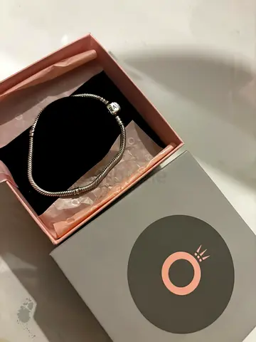 Sterling Silver Snake Chain Charm Bracelet (Pandora-style) with Box