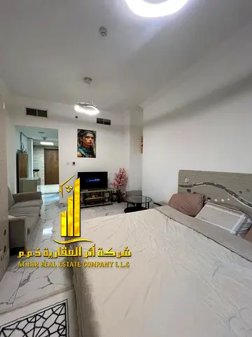 فرصة ذهبية أفخم استوديو مفروش بالكامل للإيجار الشهري في ابراج الواحة الراشدية 1   – عجمان ✨