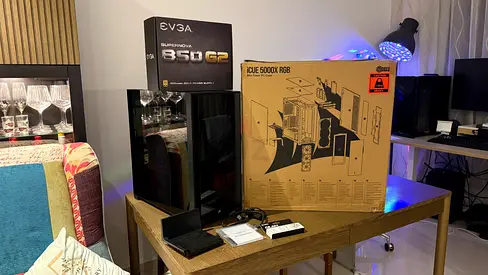 Corsair iCUE 5000X RGB Mid-Tower Case with EVGA 850 G2 PSU