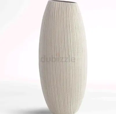 Crate & Barrel Alura Cream Tall Designer Vase