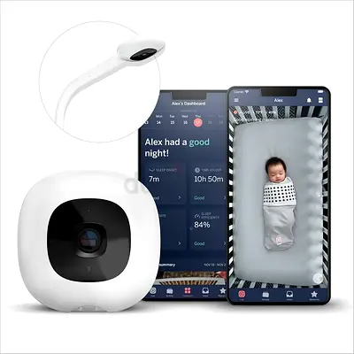Nanit Pro Smart Baby Monitor & Floor Stand 1080p Wi-Fi Video & Sound Camera, Sleep Coach and Breathi