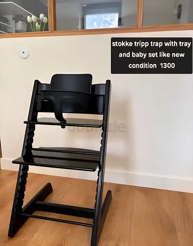 stokke tripp trap with tray
and baby set like new
condition