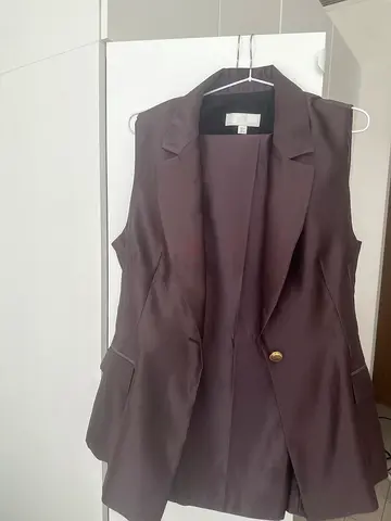 Dark brown single-button blazer, women's size (see measurements) have pants also set