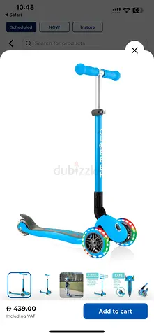Globber light wheels Children's 3-Wheel Light-Up Kick Scooter - Adjustable Handlebar, Blue