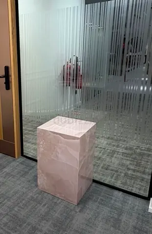 Marble Effect Pedestal Display Stand - Small Cube