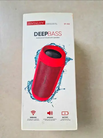 Zentality DeepBass Waterproof Bluetooth Speaker (Red) - New in Box