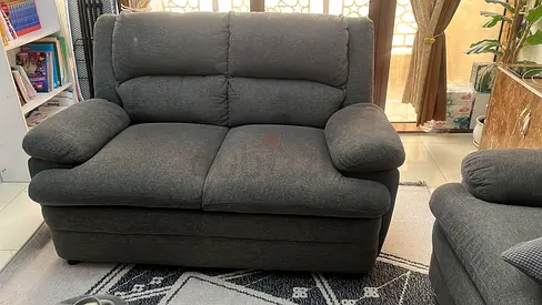 Comfortable 3-seater + 2-seater Grey Fabric Sofa in perfect Condition