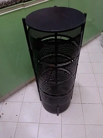 Tall Black Metal Mesh Storage Tower - 5 Tier Organizer
