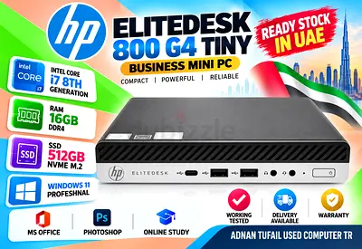 HP ELITEDESK 800 G4 TINY 12 CORE INTEL CORE i7 8TH GENERATION RAM 16GB DDR4 SSD 512GB NVME M2