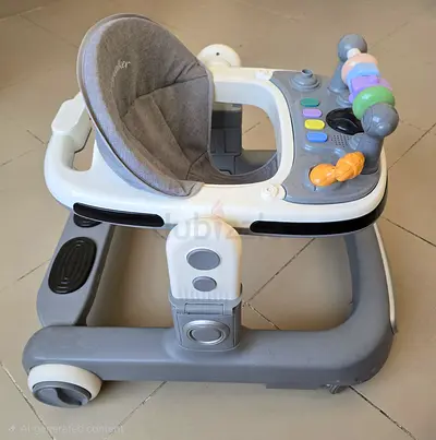 Baby walker with activity tray - grey