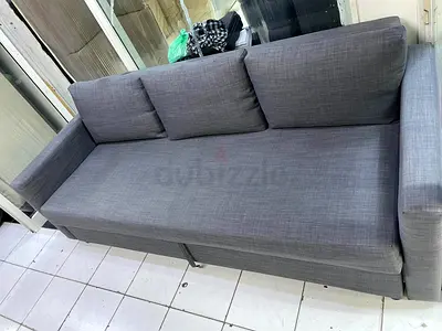 Grey 3-seater sofa bed with storage - good condition