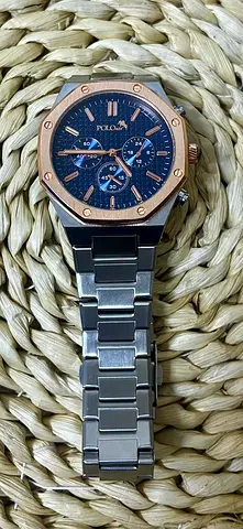 Polo Luxury Style Men's Stainless Steel Watch - Rose Gold Bezel