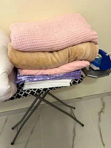 2 of queen size soft blankets, light pink and light brown