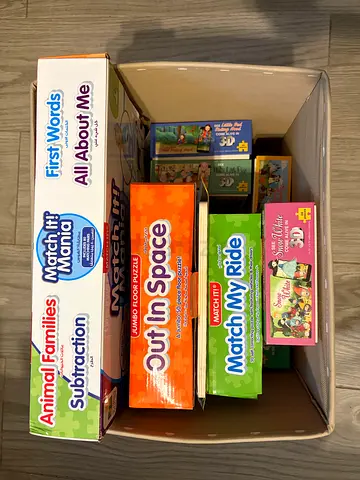 Bundle of children's educational puzzles & matching games - new/like new