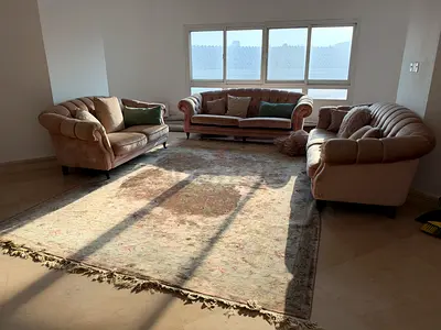 THE ONE - 3-piece Chesterfield-style sofa set with large area rug