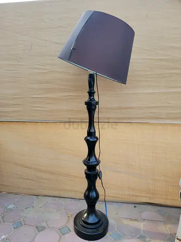 Light wooden floor lamp