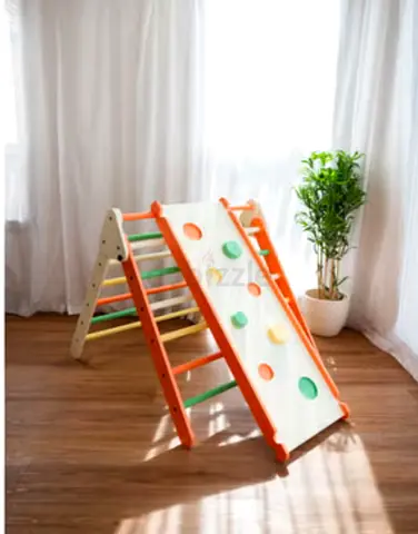 Wooden Pikler Climbing Triangle with Slide — Good Condition