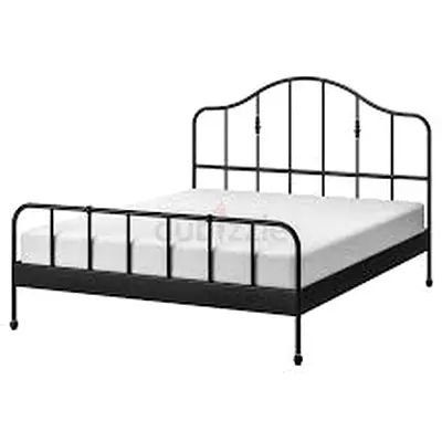 Metal Double Bed Frame with Headboard & Footboard (168 x 208 cm)