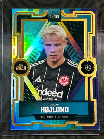 Oscar Højlund Topps Gold Blue /99 – UEFA Champions League