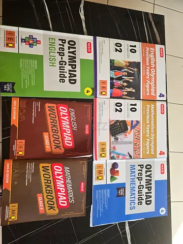 Set of Class 4 Olympiad Prep & Workbooks - English & Mathematics (Like New)
