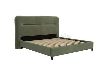 Wide headboard king velvet bed