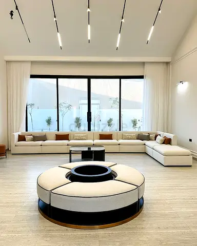 Large Modern Modular Corner Sofa Set in Cream (L-shaped)
