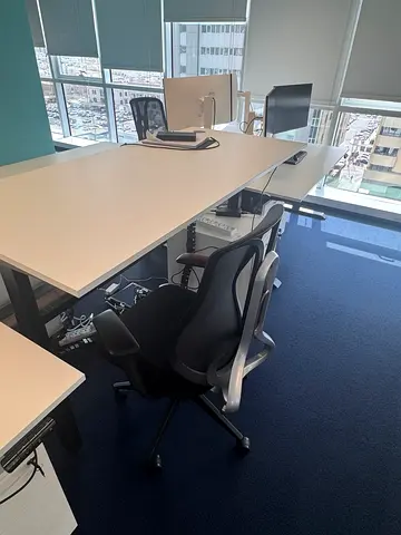 Top Condition Ergonomic office chairs and sit-stand desks With Drawers - set from modern office