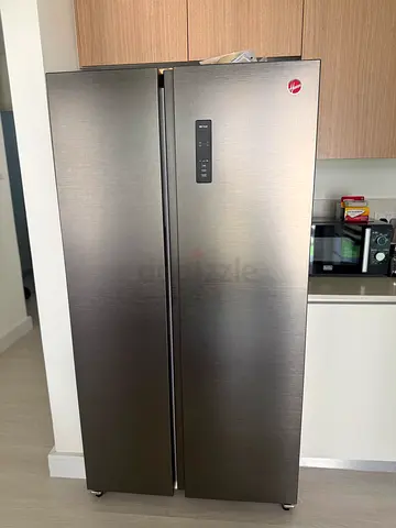 Hoover Side-by-Side Fridge Freezer – Stainless Steel, Excellent Condition