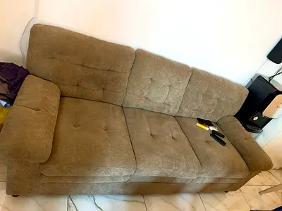 Comfortable 3-seater fabric sofa in good condition