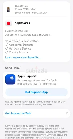 APPLE CARE PLUS TILL MAY 2028 TRA DEEP BLUE 17 PROMAX 256 GB