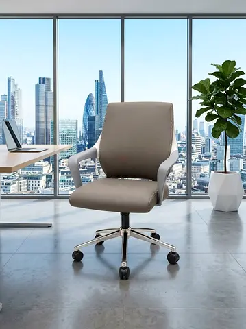 Grey ergonomic office chair with armrests and wheels - good quality