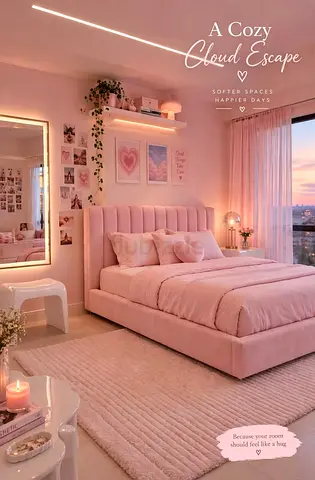 Pink cloud 160*200 queen size velvet covered bed