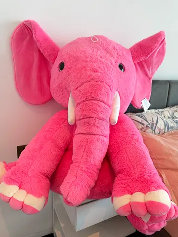 Set of 3 Plush Toys – Large Big Pink Elephant and 2 Unicorns - Good Condition
