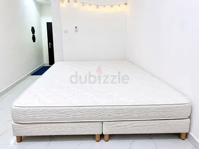 Queen size mattress with base - lightly used, clean