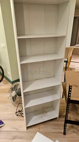 White Tall Bookshelf / Storage Shelving Unit – 180 × 60 × 24 cm