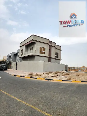 Brand-New Corner Villa for Sale in Al Zahya Ajman with 5 Bedrooms, Spacious Living Hall, Majlis, Pr