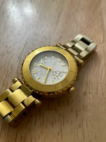 Gold-tone GC (Guess Collection) chronograph watch, good condition