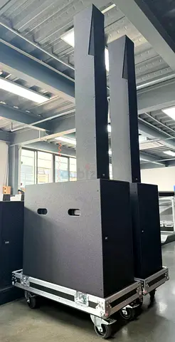 YME LUNA Active Column PA System – 2 Subs + 2 Columns, Flight Cases, NEW