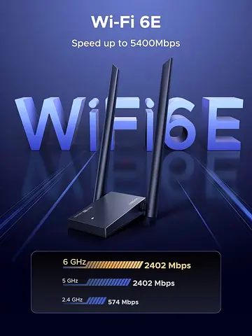 UGREEN AX5400 Powerful WiFi Stick 6E Wireless USB Adapter Tri-Band 6GHz 5GHz 2.4GHz USB Dongle WiFi