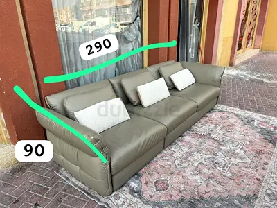 Real Leather three seater sofa