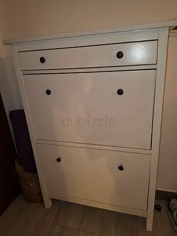 Ikea Hemnes - White Wooden Shoe Cabinet / Dresser - Compact, Good Condition