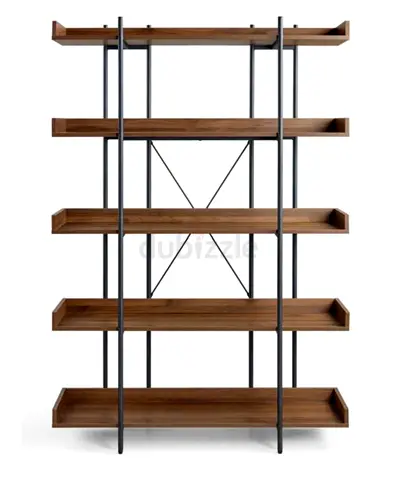 Wood and Metal 5-Tier Display Bookcase / Shelf Unit