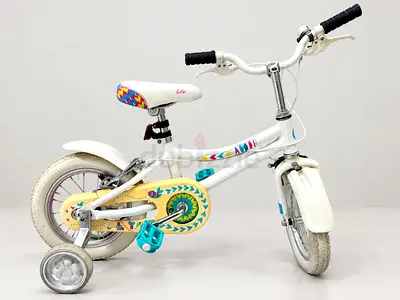 Kids 12-inch White Training Bike with Stabilizers