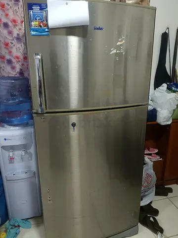 2-door Stainless Steel Refrigerator - Good Working Condition