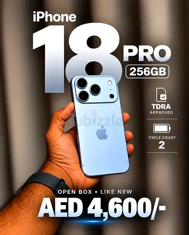 Iphone 18 pro 256GB Glacier TDRA- (cycle count-2)