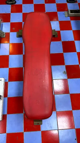 Red flat weight bench — sturdy gym bench for home use