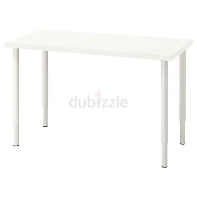 IKEA White Desk with OLOV Height-Adjustable Legs Work From Home Moving Out Sale